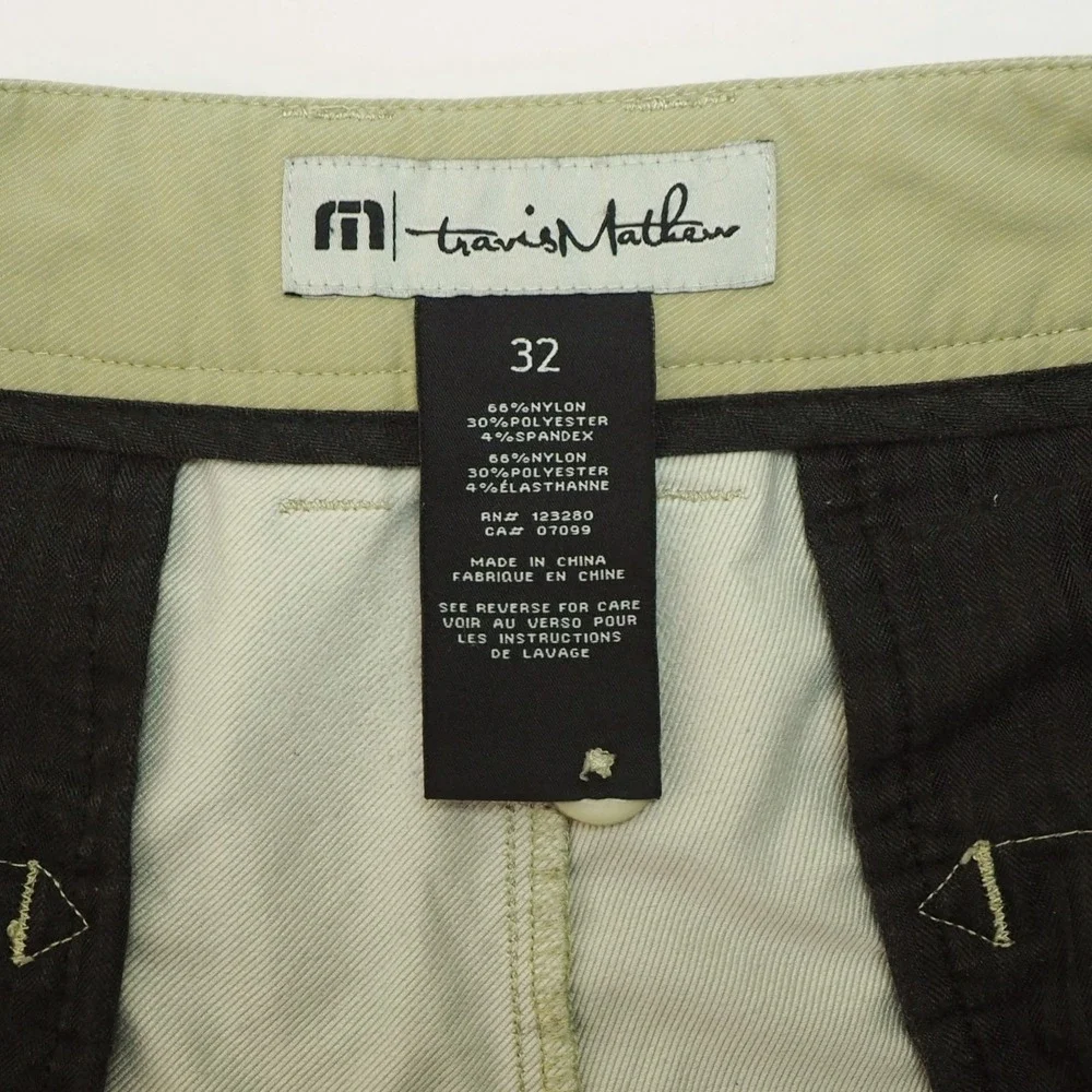 Travis Mathew Golf Chino Shorts Mens 32 Khaki Brown Performance Stretch Blend